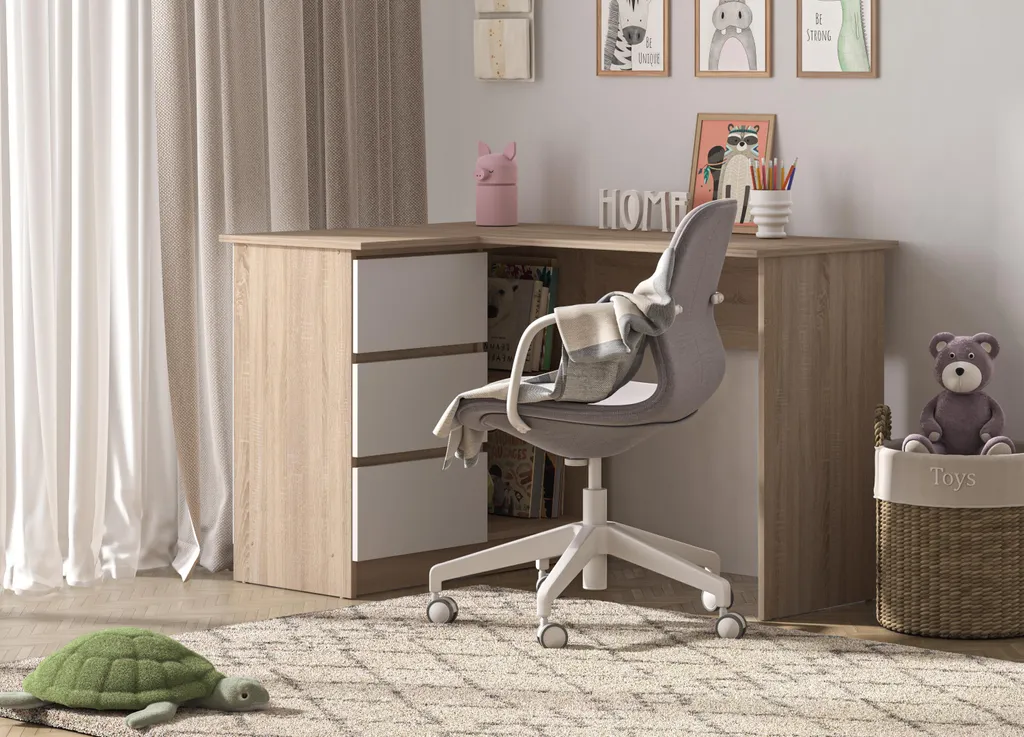 Bureau d'angle pour Télétravail - Table Informatique Gain de Place Bois - 5