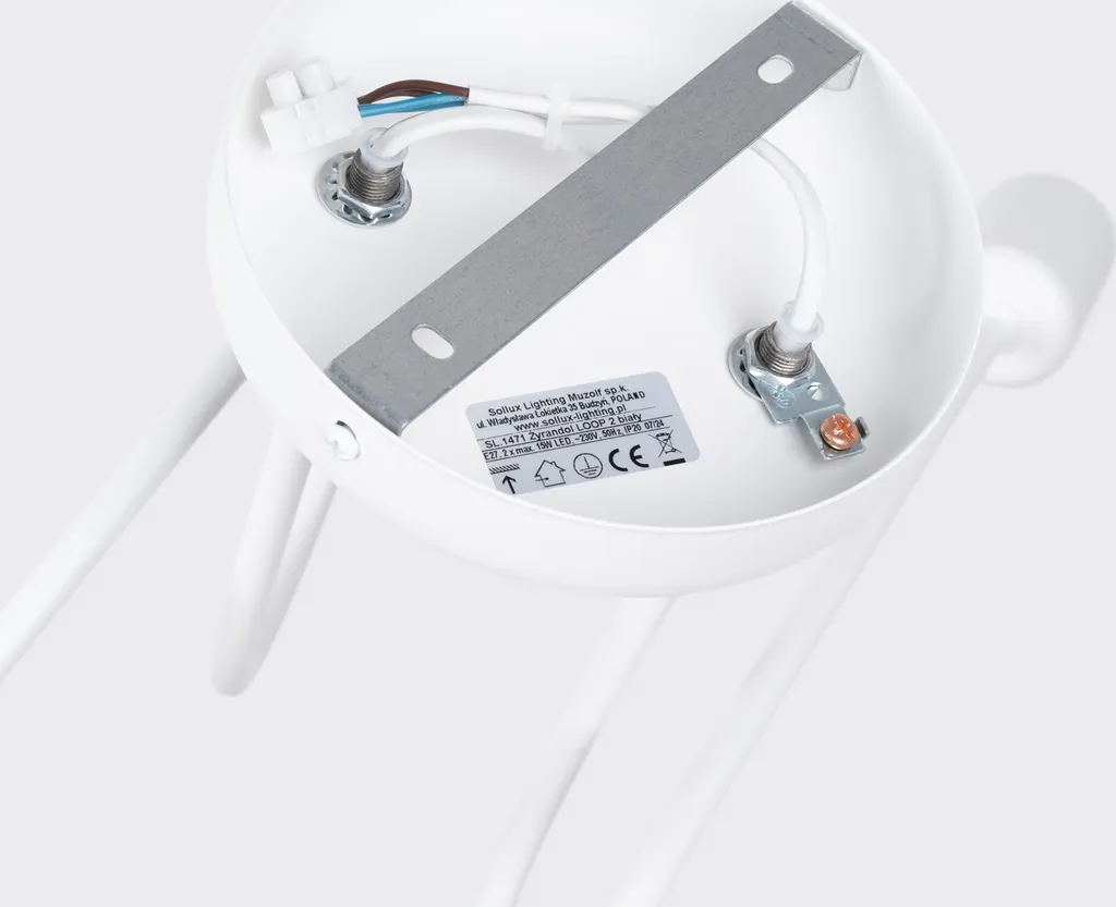 Lustre LOOP 2 Blanc Solution Éclairage Double E27 Acier Robuste