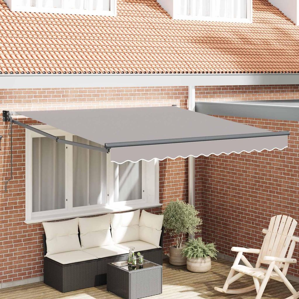 Maison Exclusive - Einziehbare Markise Hellgrau 350 x 250 Produktbild 