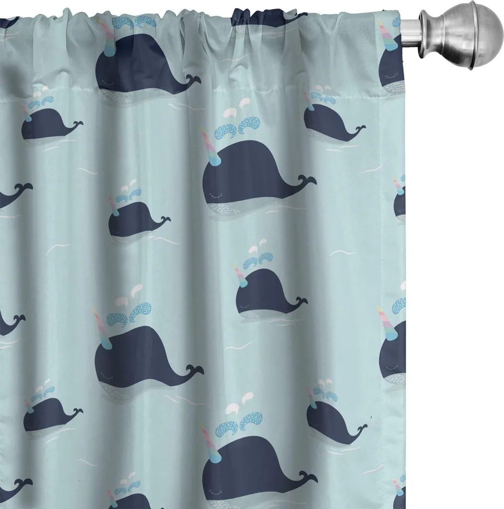 ABAKUHAUS Tende Asilo Nido 2 Pezzi 75x175 cm - Fantasia Nautica Unicorno
