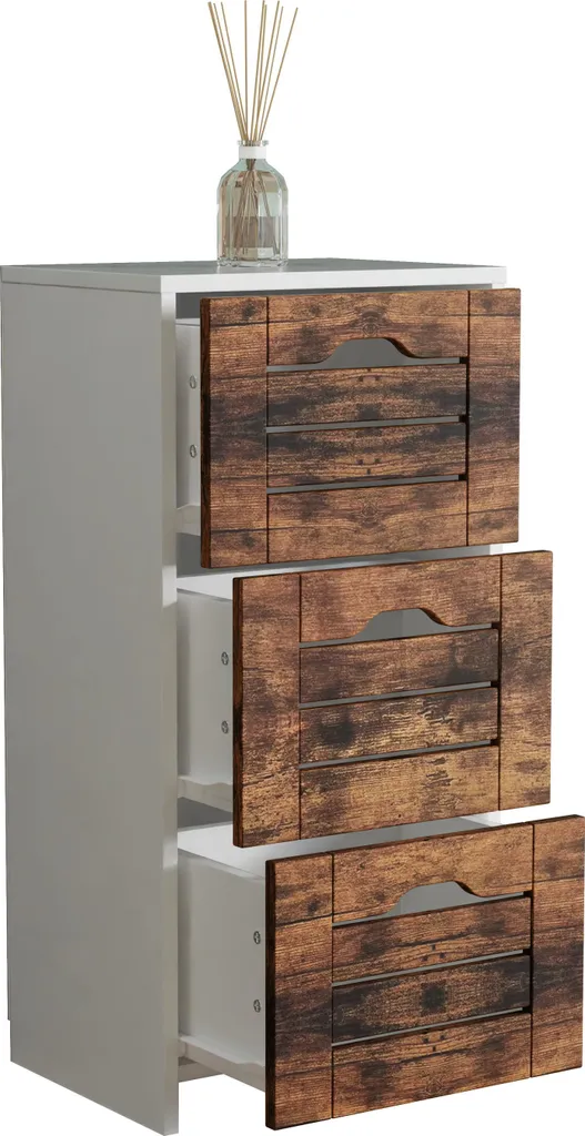 Cassettiera Bagno Flonila 3 Cassetti - Mobiletto Bianco Salvaspazio