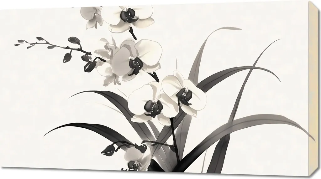 Décoration Murale Orchidée 90x50 cm : Tableau Déco pour Salon Chic