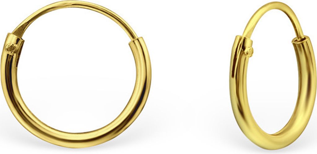 Kleine goldene Creolen Ohrringe aus 925 Silber Produktbild 