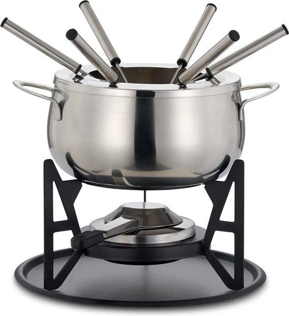 Appareil à fondue traditionnel en fonte émaillée 1L avec 6 pics de couleur