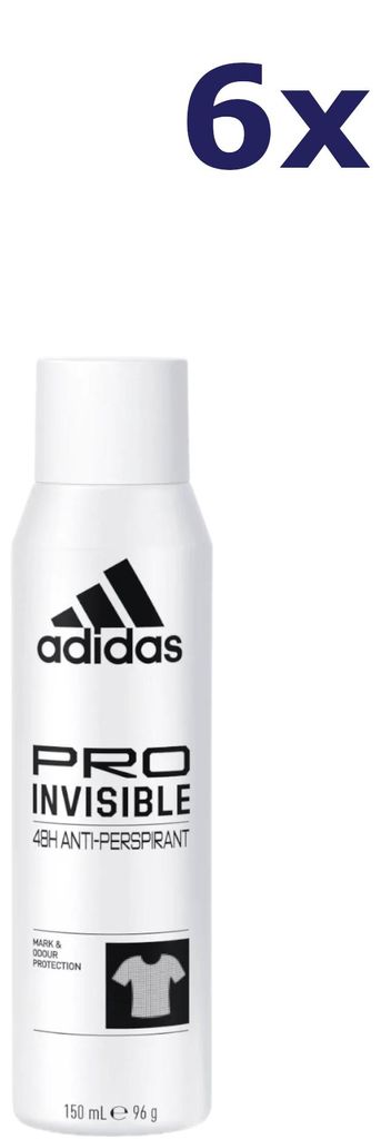 6x Adidas Pro Invisible Antitranspirant-Deo-Spray 150 ml Produktbild 