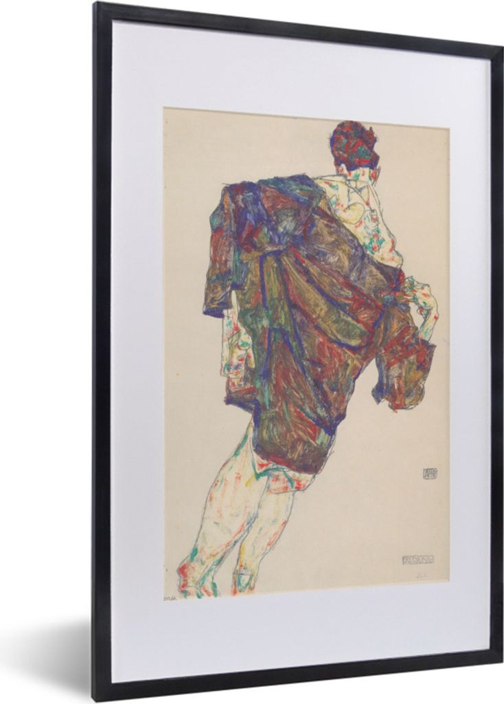 MuchoWow Gerahmtes Poster Erlösung - Egon Schiele 40x60 cm - Poster mit Schwarzem Bilderrahmen Wandposter Rahmen Foto Bilder - Poster in Rahmen