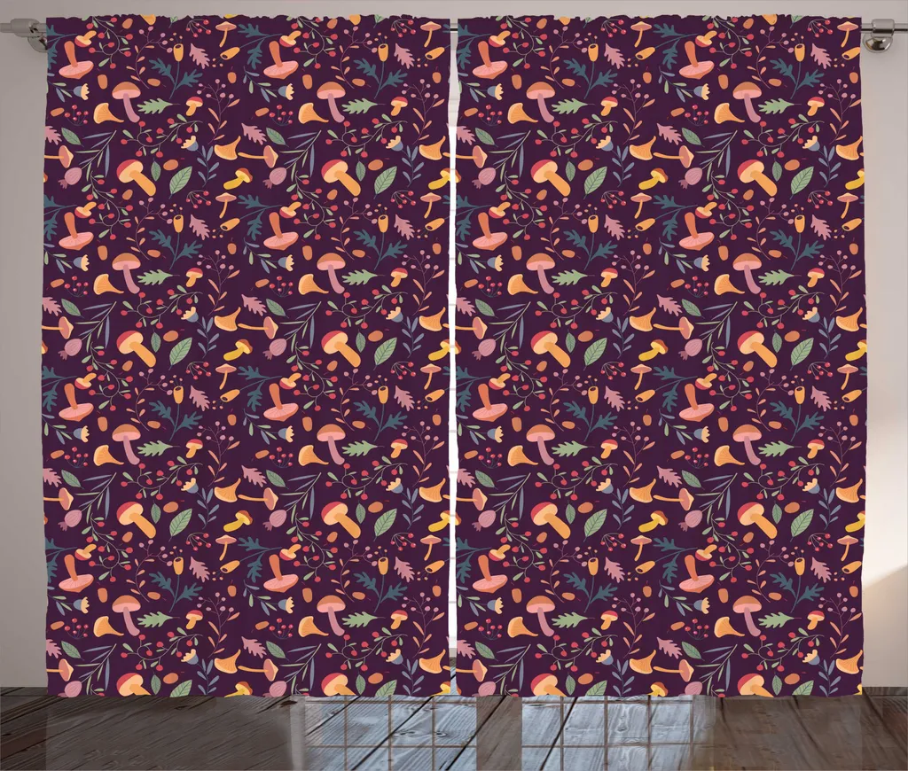ABAKUHAUS Rideau rustique éléments variés multicolore - 280 x 225 cm