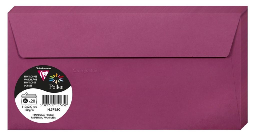 Clairefontaine Umschläge DL, "Pollen"-Serie, 120g, Farbe: Produktbild 