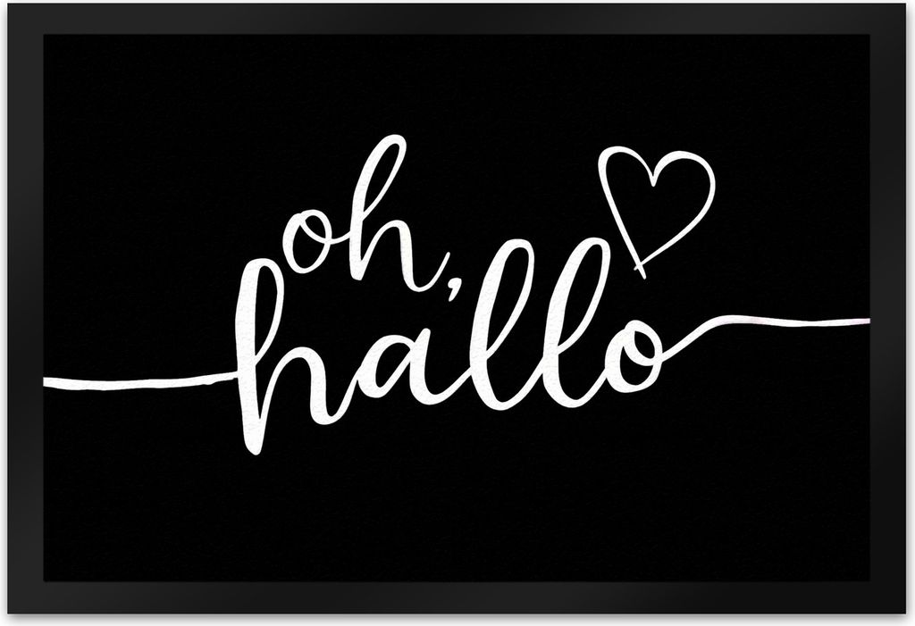 Oh Hallo Fußmatte XL in 40x60 cm mit Herz in elegantem Design