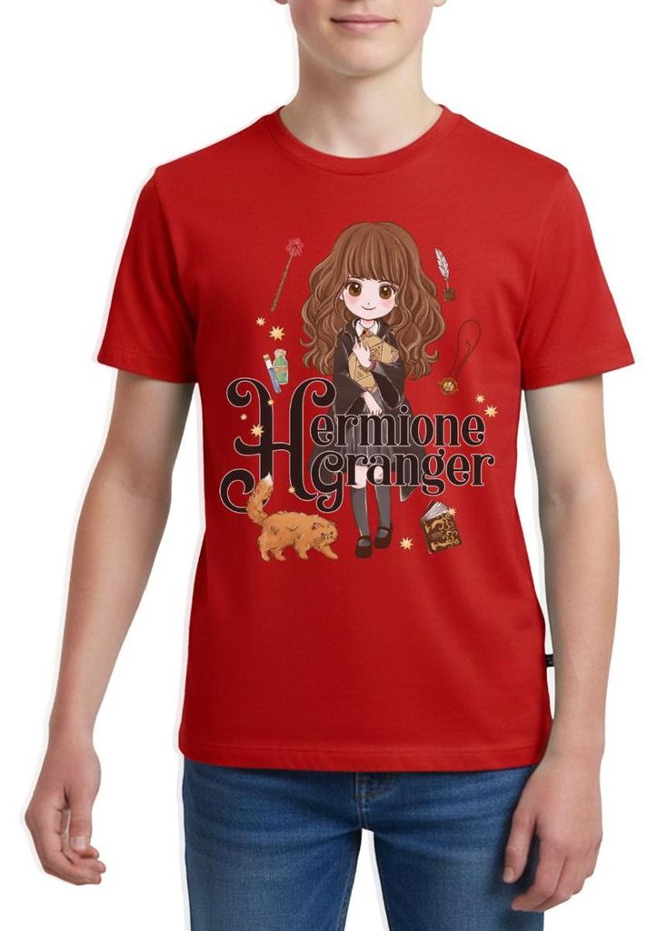 Spreadshirt Harry Potter Hermine Granger Chibi Teenager Premium T-Shirt, 146/152 (10 Jahre), Rot