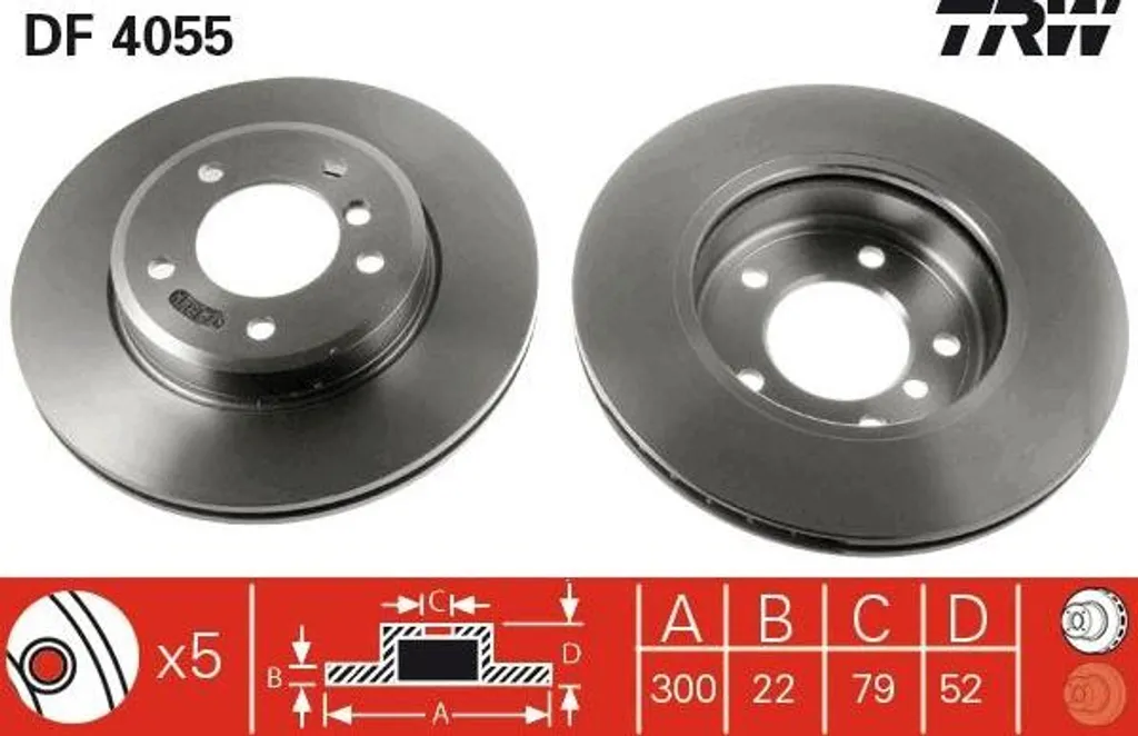Disque de frein TRW Haute Performance pour BMW Série 3, Z3, Z4 OE 34116864058