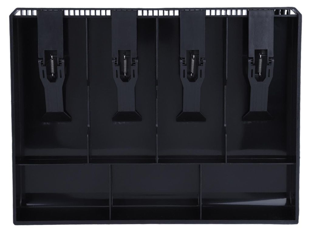 Bargeldschublade Registereinsatzstaber Ersatz 4 Rechnungen 3 Münzen Geldspeicherbox (schwarz)