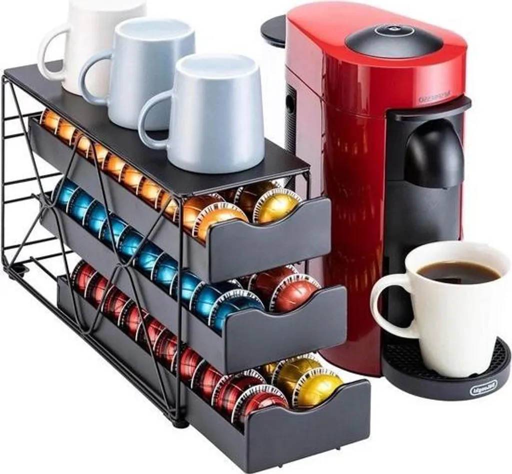Tiroir de Rangement pour Capsules Nespresso Vertuo - Support 60 Dosettes
