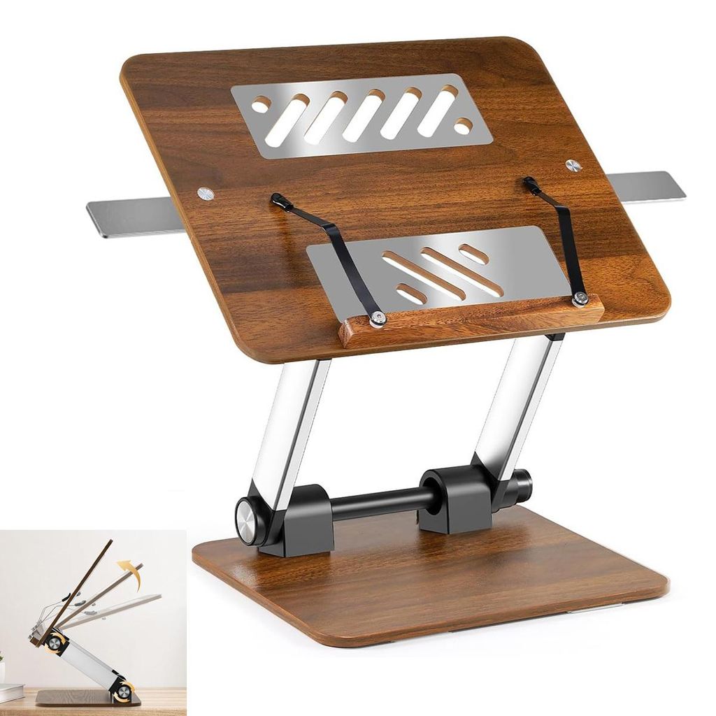 Buchständer,Verstellbarer Buchhalter Leseständer,Kochbuchhalter mit Seitenclip,Buchständer zum Lesen,faltbarer Laptop- und E-Book-Ständer zum Z...