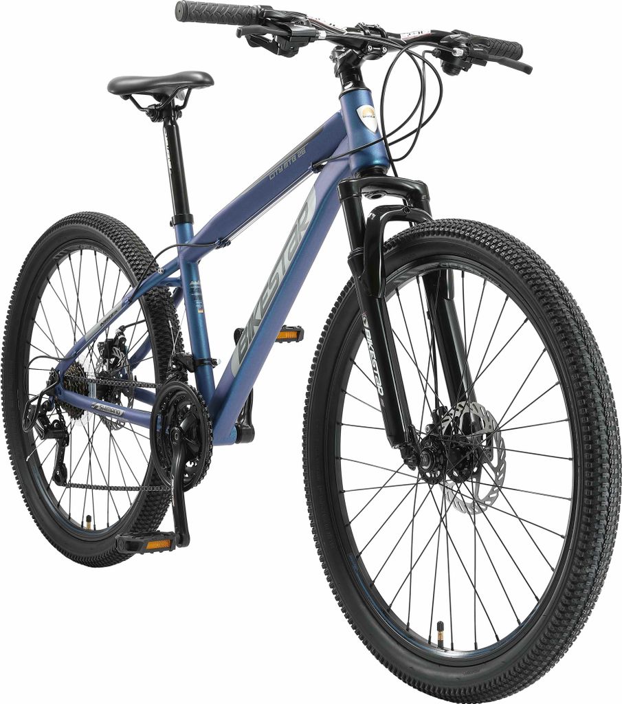 BIKESTAR Mountainbike 26 Zoll | 15 Zoll Rahmen, 21 Gang Shimano Schaltung, Scheibenbremse | Blau