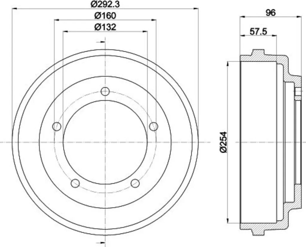 Kit 2 Tambours de Frein Fonte Haute Qualité Ford Transit VE83 64