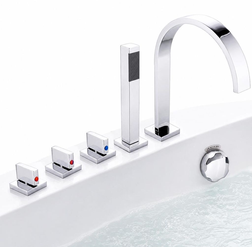 Mucola Wasserhahn Badewannenarmatur HandBraunse Silber5 Produktbild 