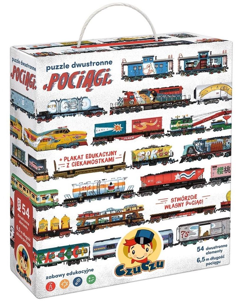 Puzzle Pociągi Dwustronne CzuCzu Zdjęcie produktu 