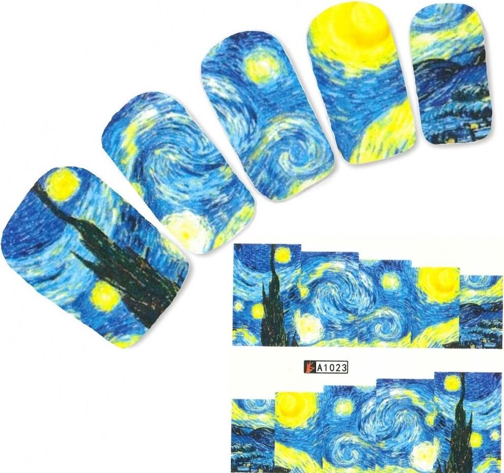 Tattoo Nail Art Gemälde handgemaltes Ölbild Aufkleber Nagel Sticker