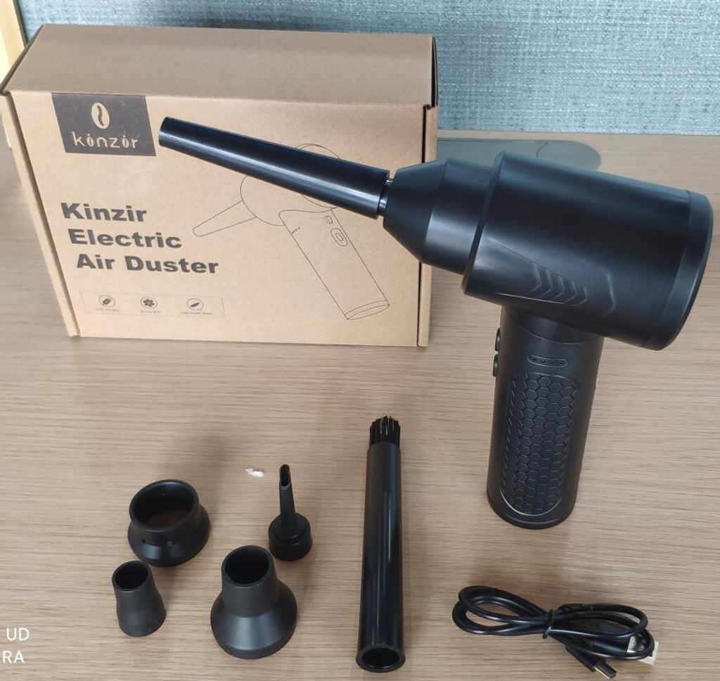 Air Duster Inflator Vakuumpumpe 3-in-1 mit Licht, 3 Gänge verstellbar, 50.000 U/min, wiederaufladbar, kabelloses Gebläse, gebürsteter Motor, 6 D...