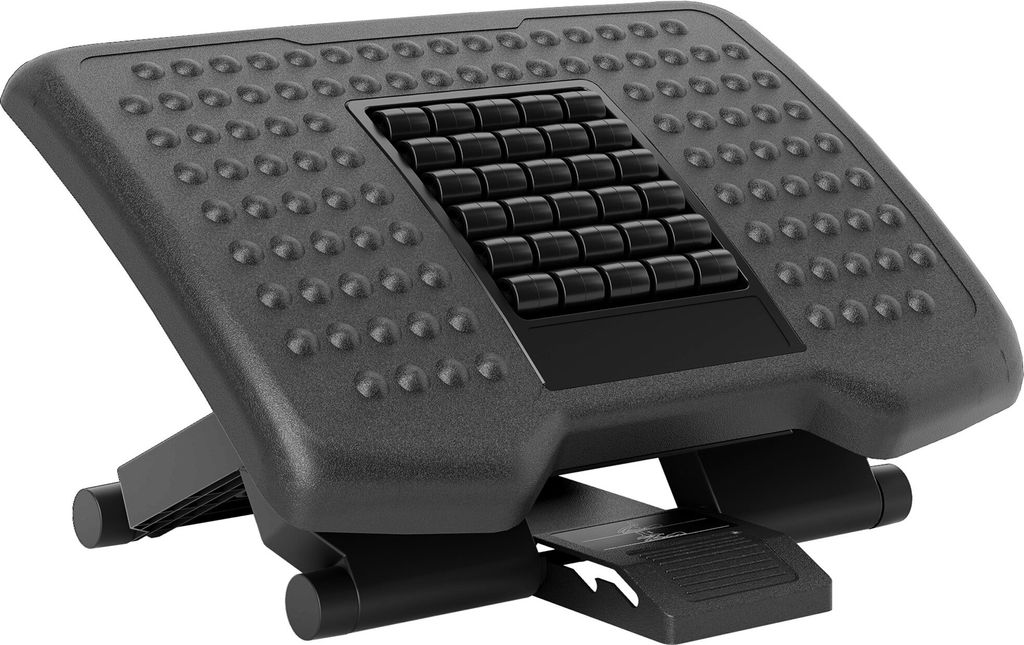 HOMCOM Fußstütze Schreibtisch Höhenverstellbar Fußablage, Ergonomische Fußstütze, Rutschfest, für Homeoffice, Büro, Schwarz