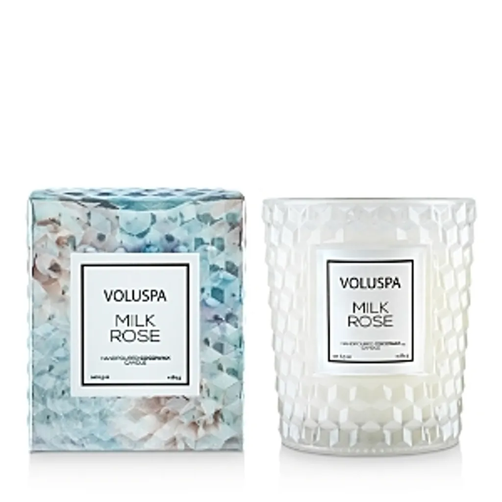 Candela classica Voluspa Milk Rose, 6,5 Oz