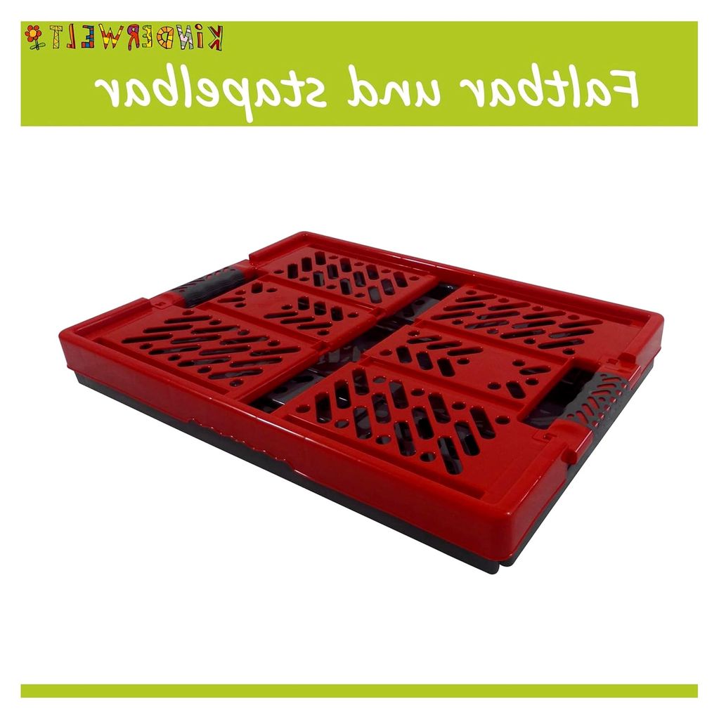 2 x Robuste Klappbox 45 L bis 50 kg - Rheinland e Transportkiste - Box zur Aufbewahrung und Transport - rot-anthrazit