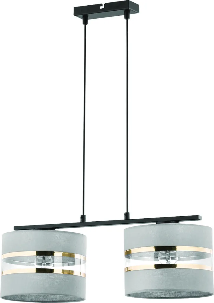 Suspension de Table à Manger Sara Métal Noir et Gris 80 cm 2xE27