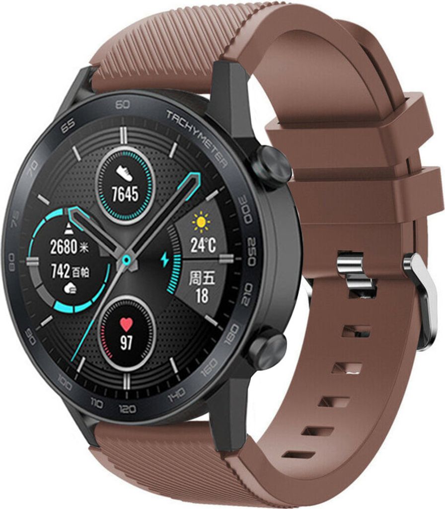 Strap-it Honor Magic Watch 2 Silikonarmband (Kaffeebraun)