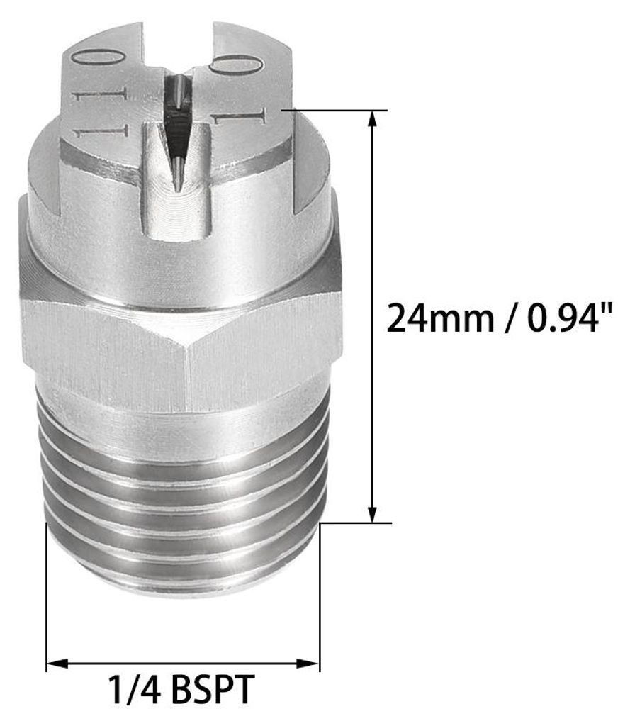 Flachstrahldš¹se,1/4BSPT Hochdruck Sprš¹hdš¹se Ersatzdš¹sen fš¹r Hochdruckreiniger Wasserbesen aus 304 Edelstahl 110 Grad, 2 mm ?ffnung -...