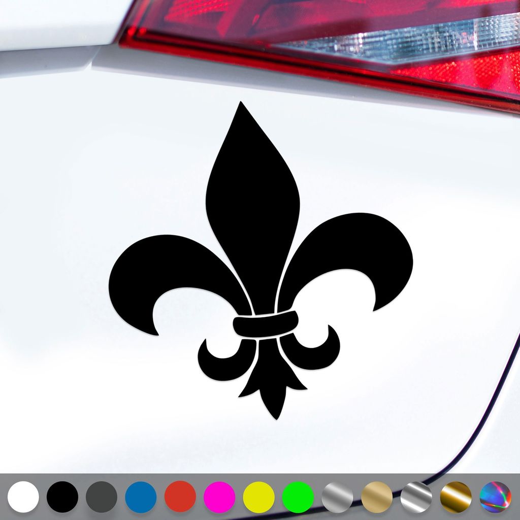 PantherPixel Lilie Aufkleber Fleur De Lis Lys Florenz Decor Sticker Auto Geschenkidee Farbe Schwarz