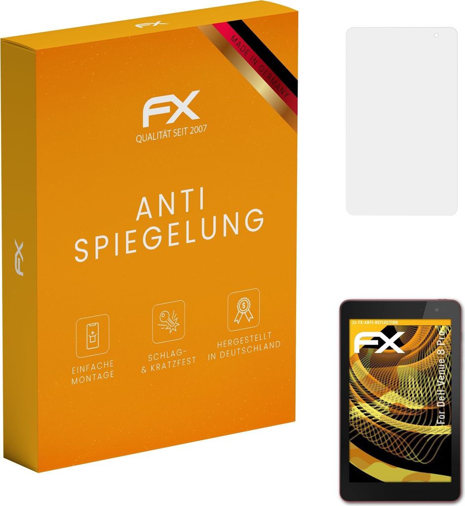 atFoliX FX-Antireflex 2x Schutzfolie kompatibel mit Dell Venue 8 Pro Displayfolie