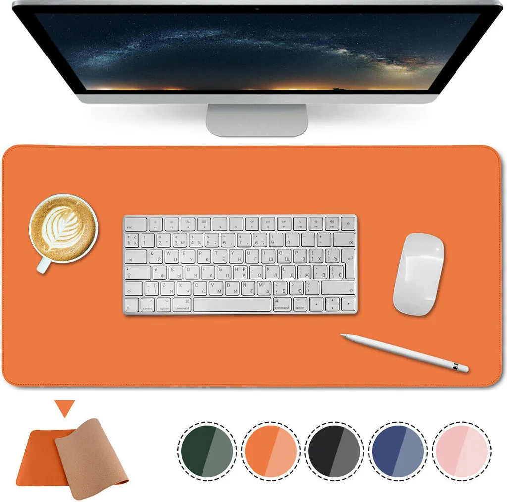 Grand tapis de souris bureau et maison en liège 90x45cm coloris orange