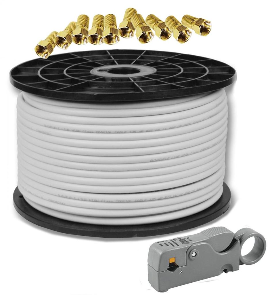PremiumX 100m Koaxial Kabel 135dB 5-fach REINES KUPFER Produktbild 
