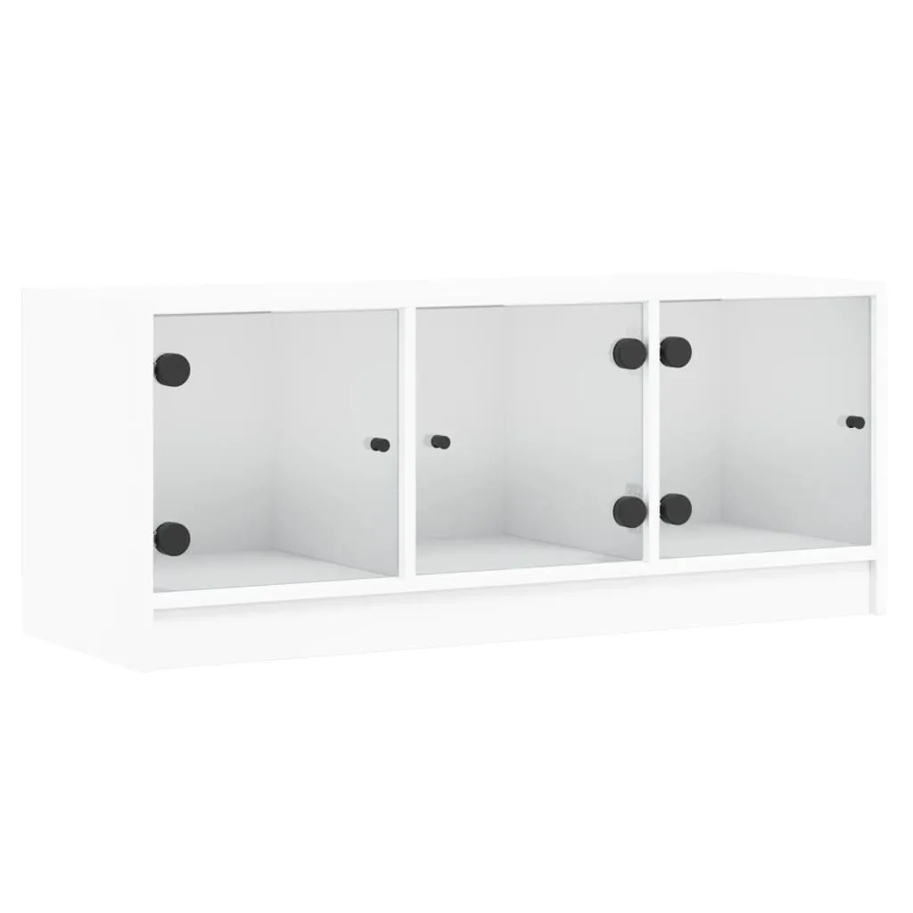 SYFAX Mobile Porta TV Bianco 102x37x42 cm con Ante in Vetro | Offerta