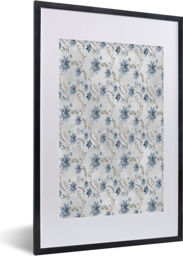 MuchoWow MuchoWow Gerahmtes Poster Blumen - Farben - Pflanzen 40x60 cm - Poster mit zchwarzem Bilderrahmen - Poster in Rahmen