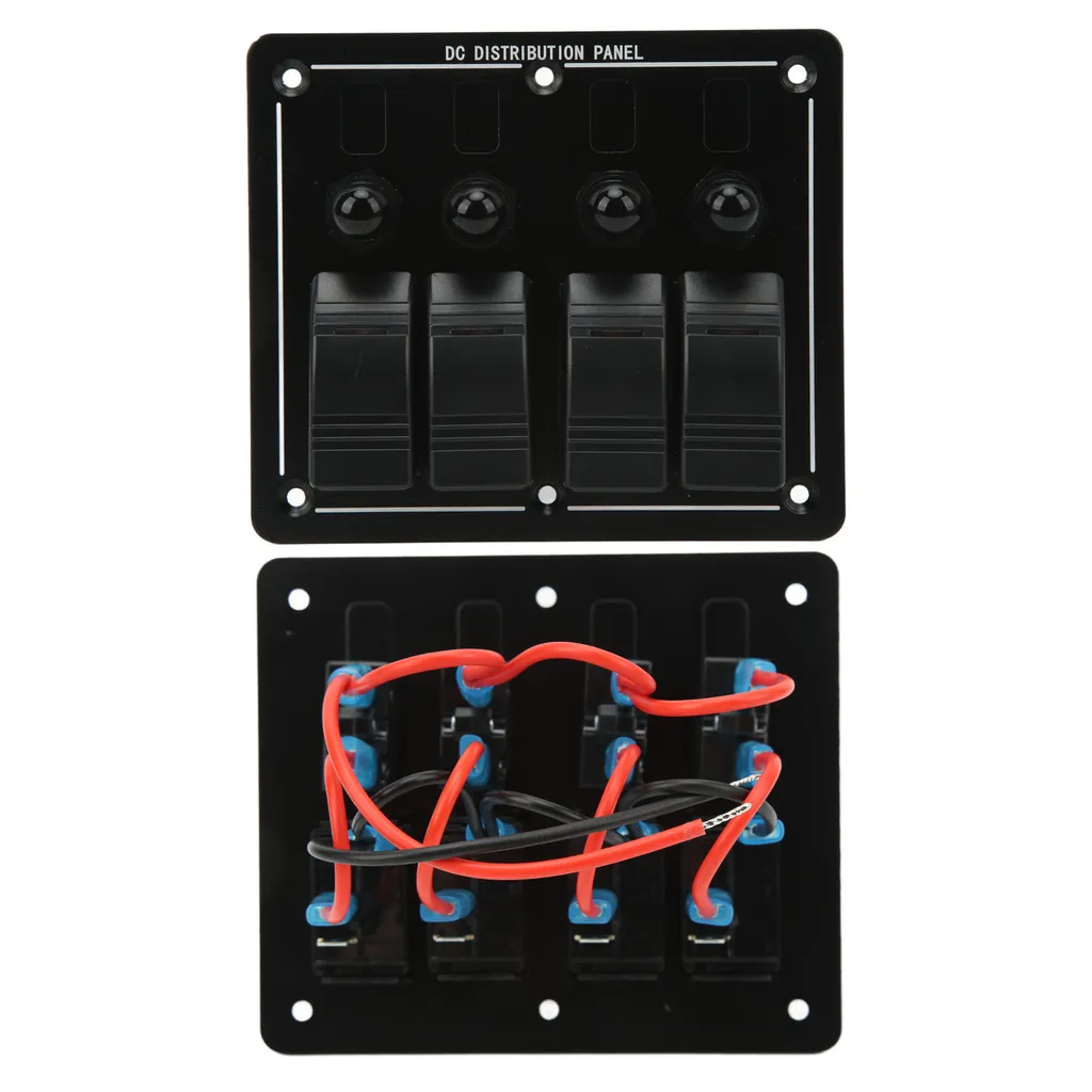 Panneau d'interrupteurs marins 4 boutons pour gestion électrique de bord - 5