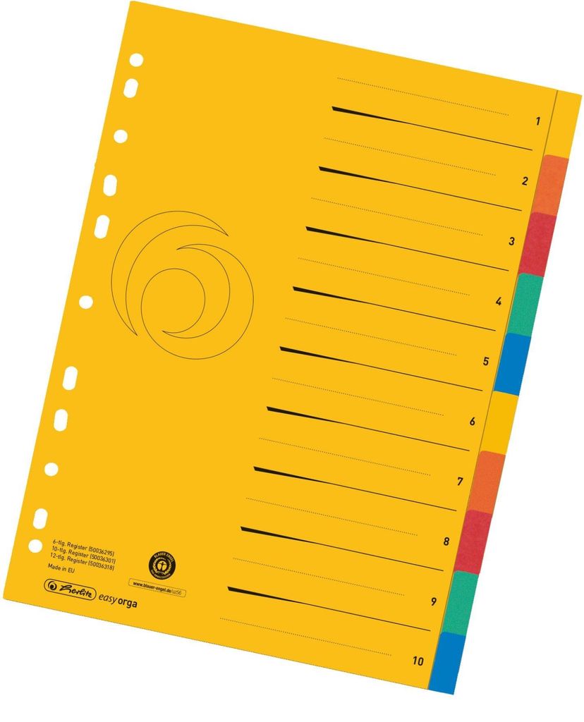 herlitz 300006188 Indice in cartoncino herlitz, formato A4 Immagine del prodotto 