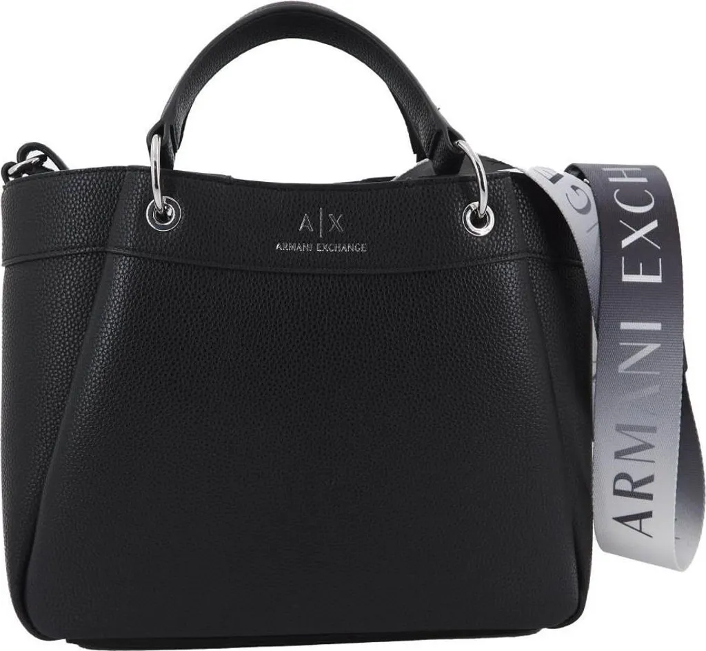 Sacoche Armani Exchange 942911 CC783 en Toile Noire Logo Contrasté