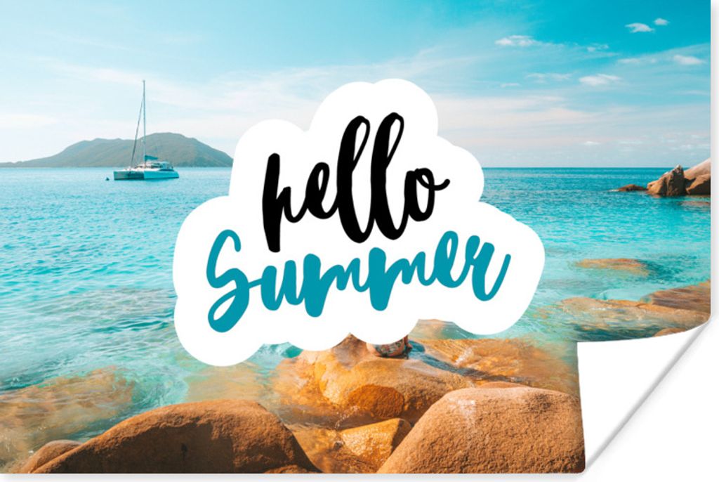 MuchoWow Poster Sommer - Zitat - Boot - Meer 120x80 cm - Bilder