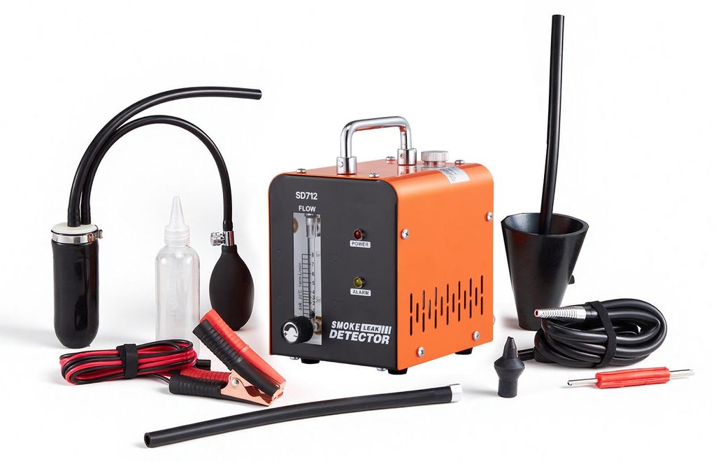 SucceBuy EVAP Nebelmaschine 12 V DC Rauchgerät mit Luftpumpe und Durchflussmesser, Lecksuchgerät für Autos, Motorräder und LKW, Diagnosewerkzeu...