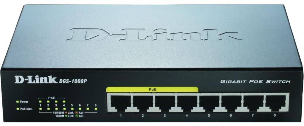 D-Link DGS-1008P 8-Port Layer2 PoE Gigabit Switch Produktbild 