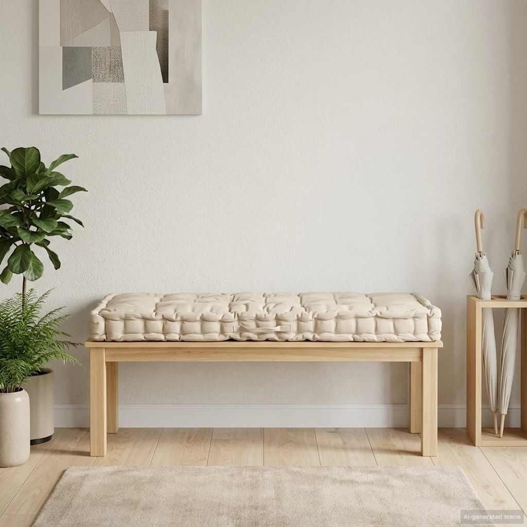 vidaXL Cuscino Pallet in cotone 120×80×10 cm Beige Immagine del prodotto 