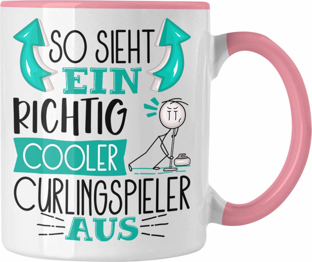 Trendation - Curlingspieler Tasse Geschenk So Sieht Ein RIchtig Cooler Curlingspieler Aus Geschenkidee Lustiger Spruch Geburtstag Becher Kaffeetass...