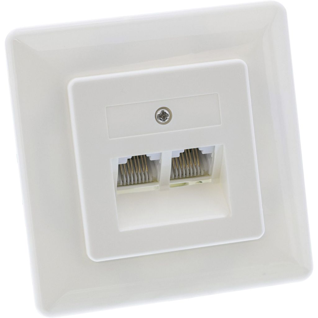 InLine ISDN Anschlussdose, 2x RJ45 BU, Unterputz, Schraubanschluss 2x 8-fach