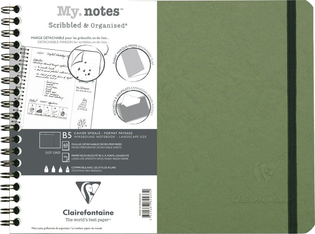 Clairefontaine 5x My.Notes Age Bag Spiralheft B5 60 Blatt Produktbild 