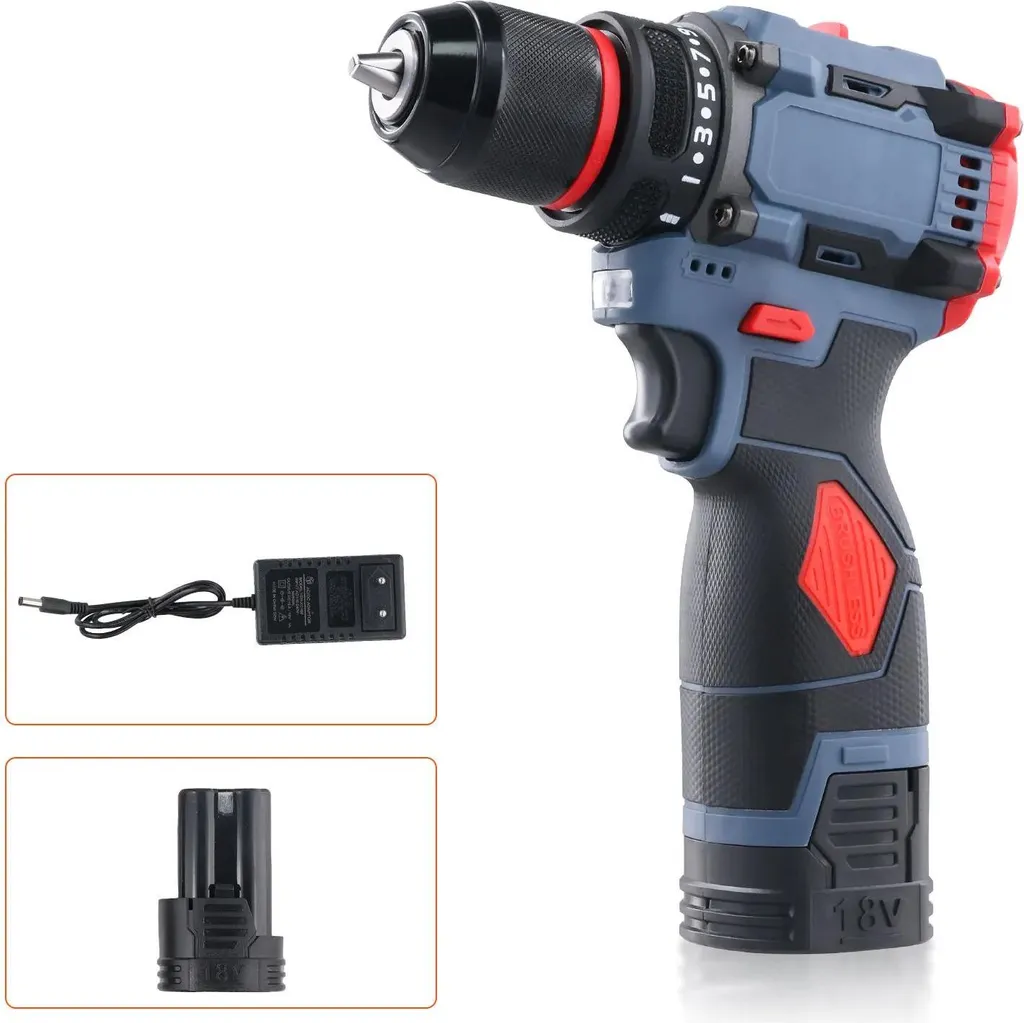 Perceuse-visseuse 70 Nm multifonction 1500 tr/min batterie incluse noire