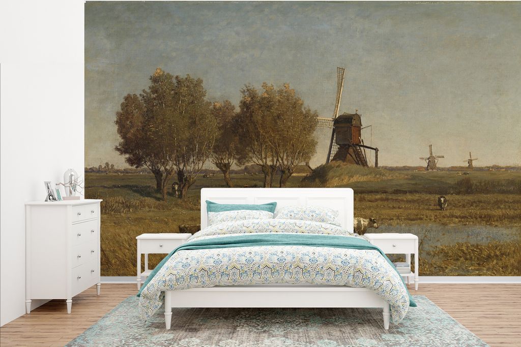 MuchoWow Fototapete für Wohnzimmer oder Schlafzimmer Wandtapete Vinyl Motivtapete Der Laden von Abcoude - Gemälde von Paul Joseph Constantin Ga...