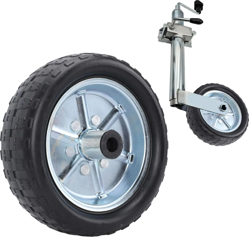 Roue de remorque 10 pouces anticrevaison cric robuste 2000 lbs