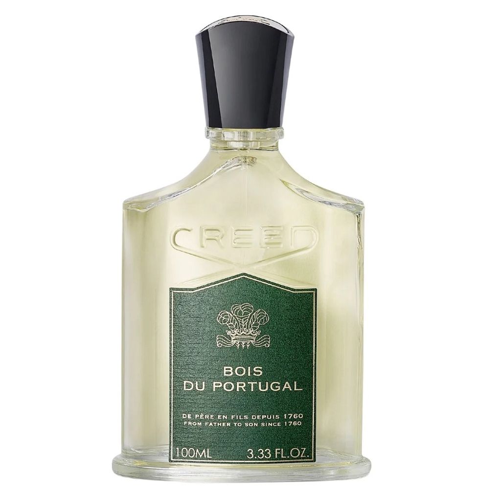 A clear, professional studio shot of a Creed Bois du Portugal Eau de Parfum bottle against a white background.